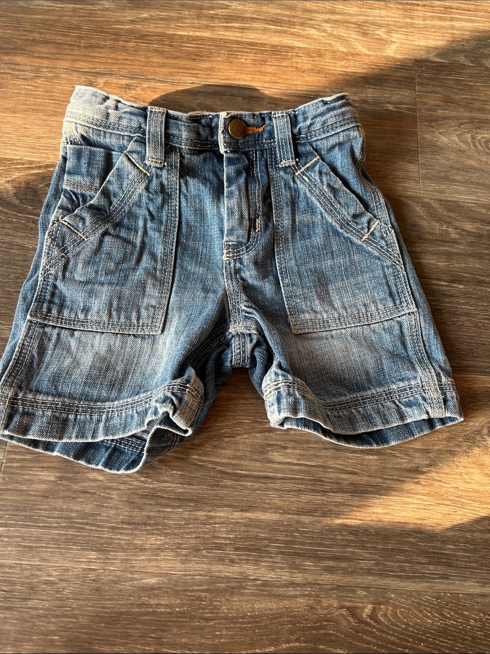 4/$20 GAP Kids Cargo-Style Denim Shorts - Light Blue Sz 18-24 mths